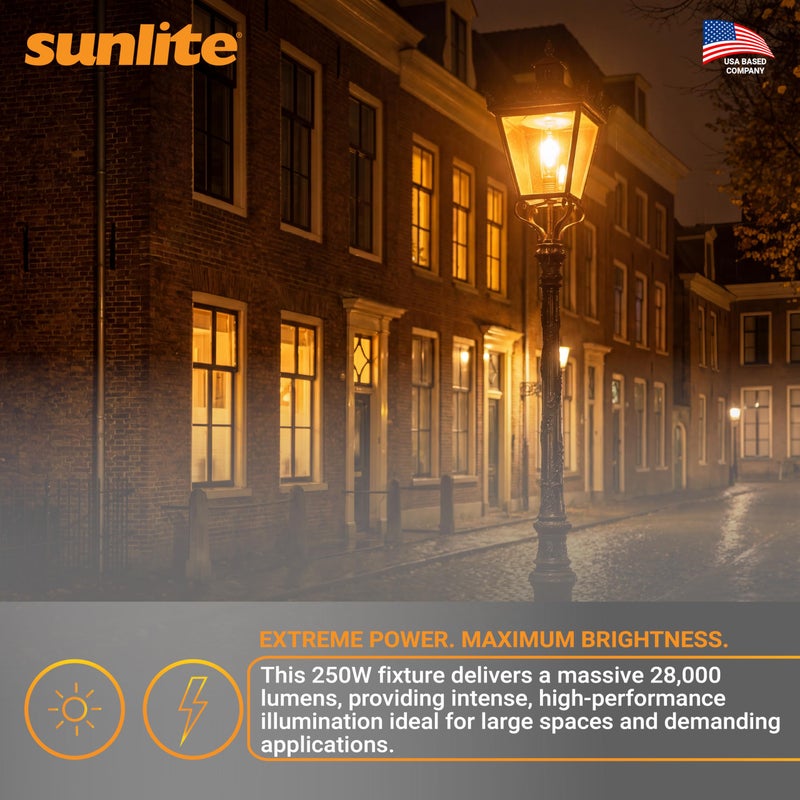 Sunlite مصباح ضوء الصوديوم عالي الضغط Sunlite 03634-SU LU250/MOG 250 واط، قاعدة موغول (E39)، رمز ANSI S50، 28000 لومن، 24000 ساعة عمر، شفاف، 2100K - Image 5